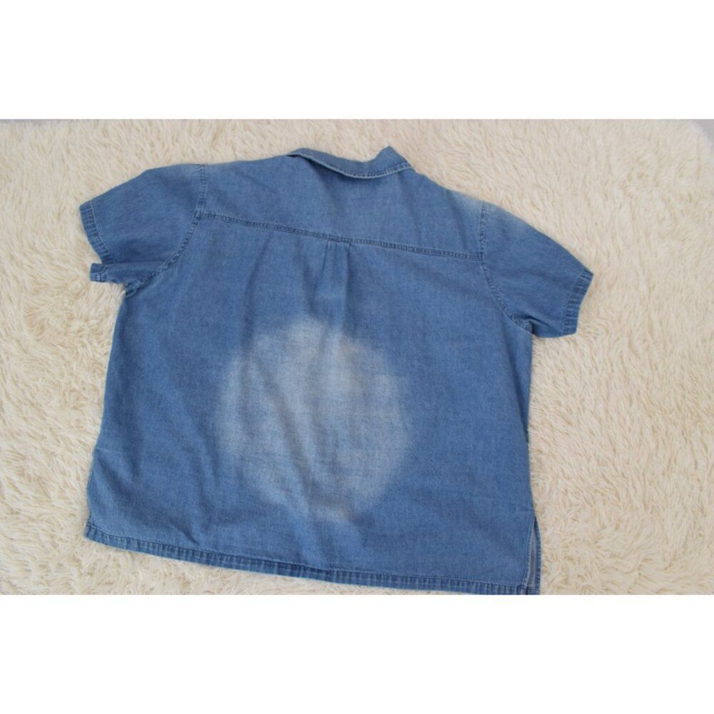 Vintage 90s Jane Ashley‎ Blue Button Down Blouse | size 2x - Picture 7 of 10